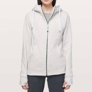 Lululemon Scuba Hoodie *Plush - Heathered White/White Size 10